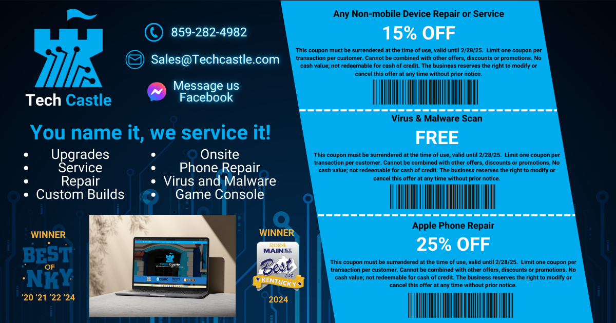 Tech Castle Promotions February 2025 - Northern Kentucky NKY